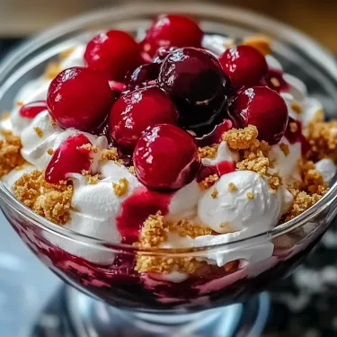 A bowl of cherries and whipped cream.