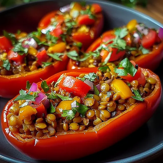 A plate of food with a pepper and tomato.