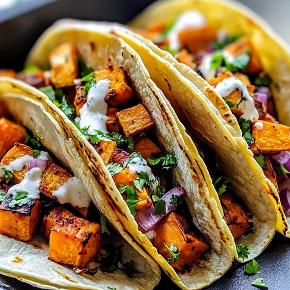 Two tacos with carrots and white sauce.