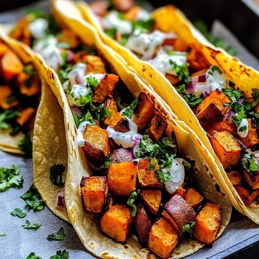 Two tacos filled with vegetables.