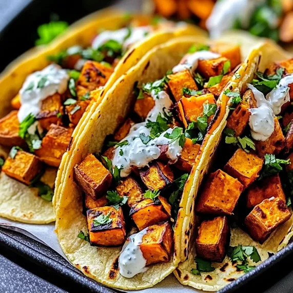 Two tacos with sour cream and vegetables.