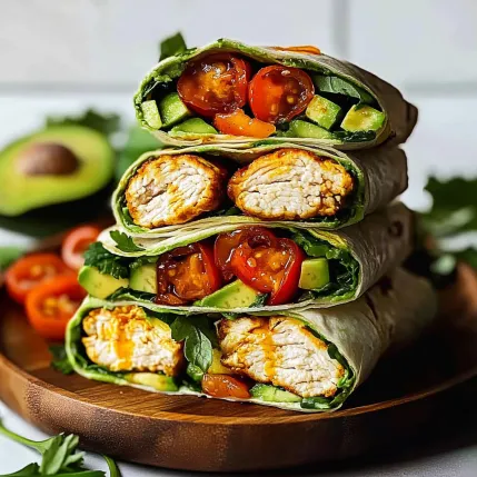 A stack of wraps with meat and vegetables.