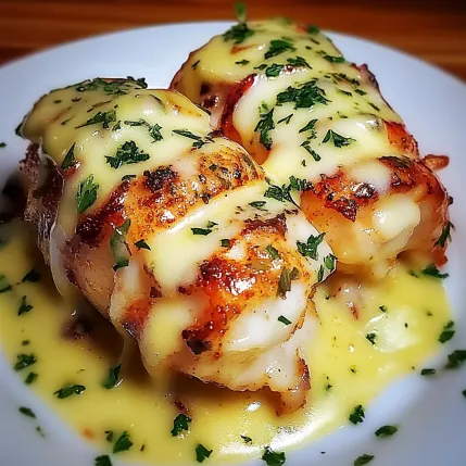 A plate of food with cheese and herbs on top.