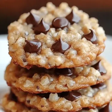 Chocolate chips on top of a cereal cookie.