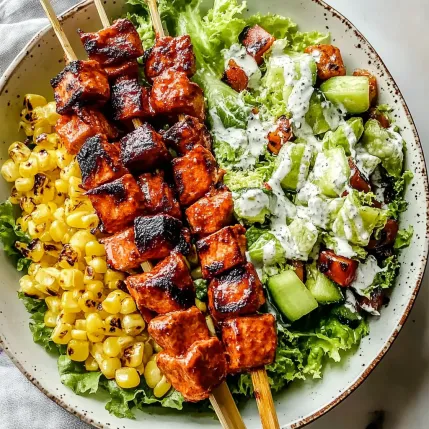 A plate of food with a fork and two sticks.