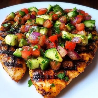A plate of food with a slice of chicken and vegetables.
