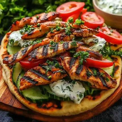 A grilled chicken sandwich with tomatoes and cucumbers.