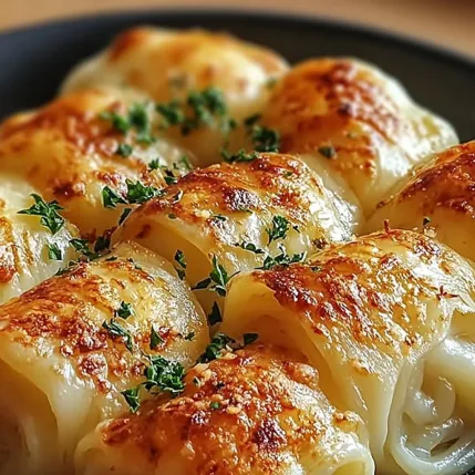 A plate of food with a green herb on top.
