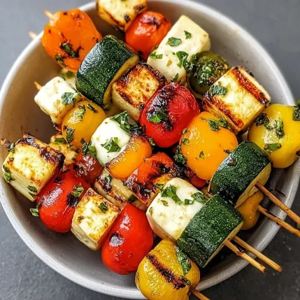 A bowl of vegetable skewers.