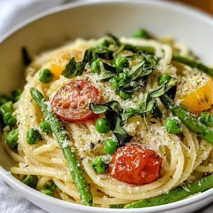 A bowl of pasta with tomatoes and green beans.