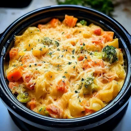 A bowl of food with broccoli and carrots.