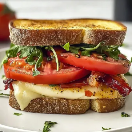 A sandwich with tomatoes lettuce and bacon.