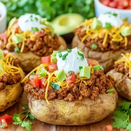 A plate of food with a potato and a bowl of salsa.