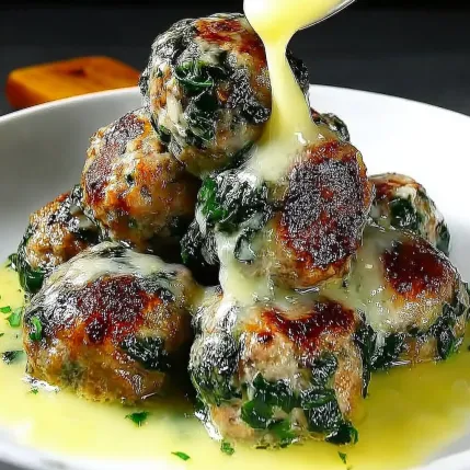 A bowl of meatballs with cheese on top.