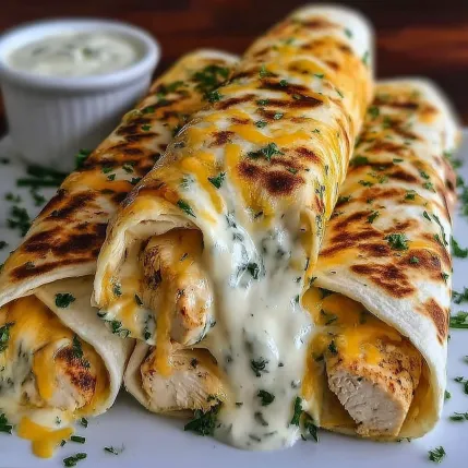 A plate of food with a white bowl of sauce.