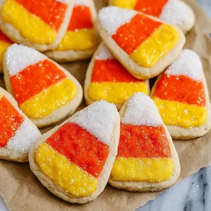 Cookies with orange and yellow icing.