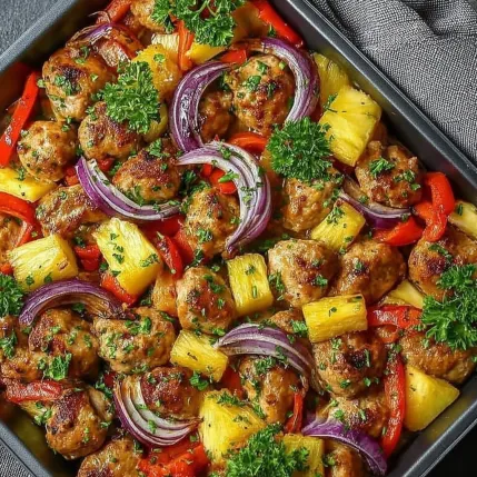 A dish of meat and vegetables.