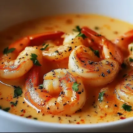A bowl of shrimp soup.