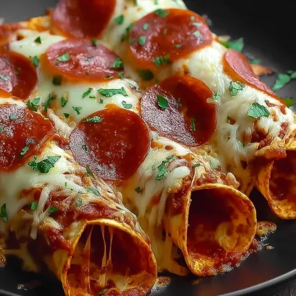 A pizza with pepperoni and cheese on a plate.