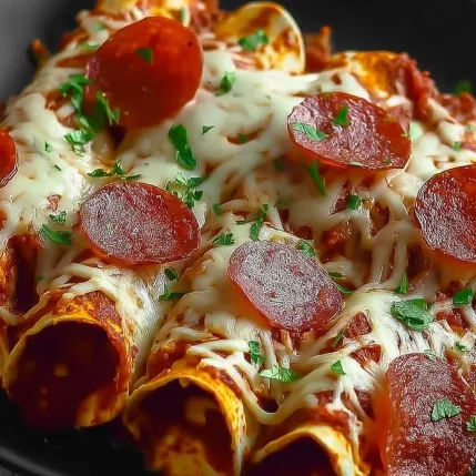 A pizza with pepperoni and cheese.