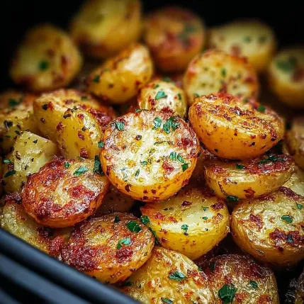 A close up of a plate of potatoes.