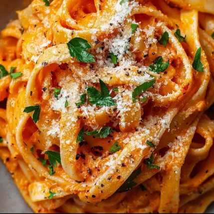 A bowl of pasta with cheese and herbs.