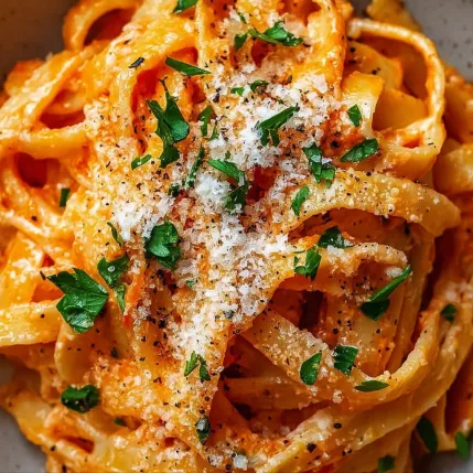 A plate of spaghetti with cheese and herbs.