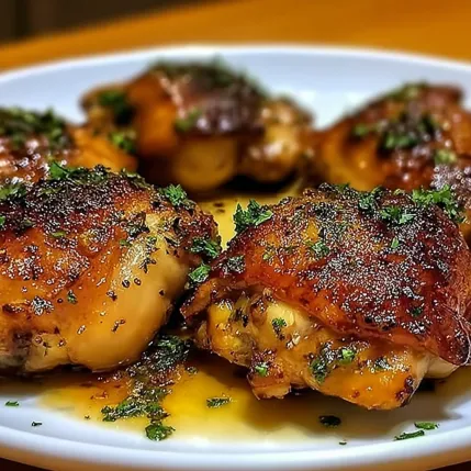 Chicken on a white plate.