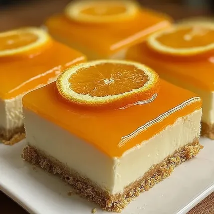 A slice of orange cheesecake with a slice of orange on top.