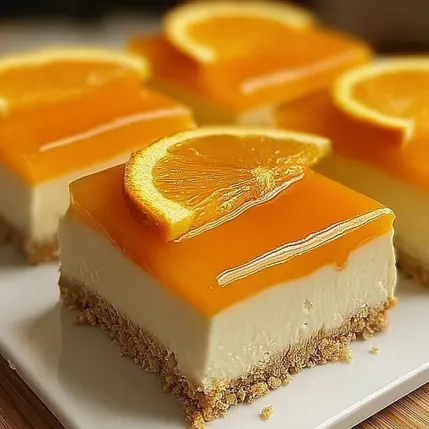 A slice of orange cheesecake with a slice of orange on top.