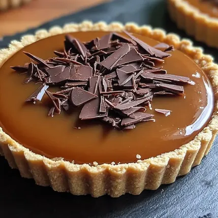 A chocolate dessert in a pastry shell.