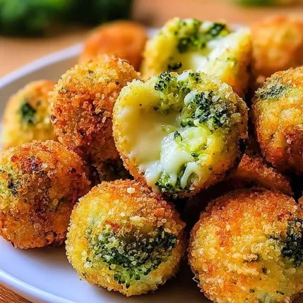 A plate of cheese and broccoli balls.