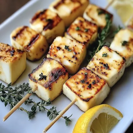 A plate of food with a lemon wedge and a stick of food.