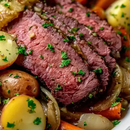 A plate of food with meat and vegetables.