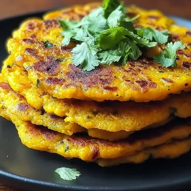A stack of pancakes with green toppings.
