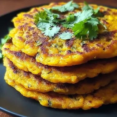 A stack of pancakes with green toppings.