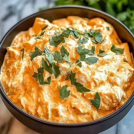 A bowl of food with green herbs on top.