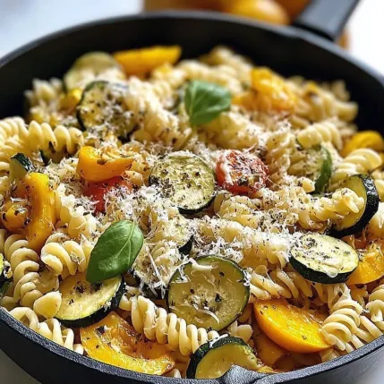A bowl of pasta with vegetables.