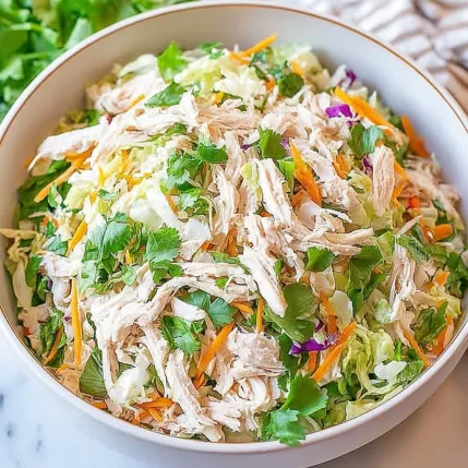 A bowl of chicken salad.