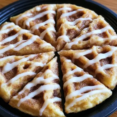 A slice of waffle with icing.