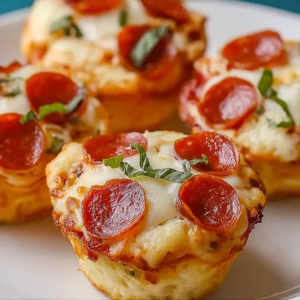 A plate of mini pizzas with pepperoni and cheese.