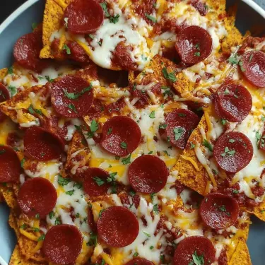 A plate of pepperoni pizza with cheese.