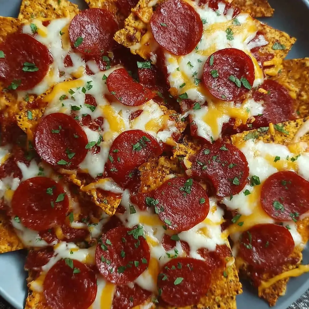 A plate of pepperoni pizza.