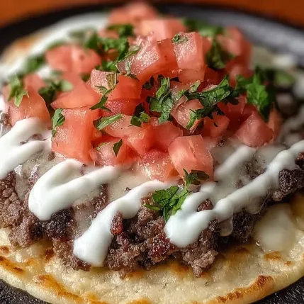 A close up of a burger with tomatoes and cheese.