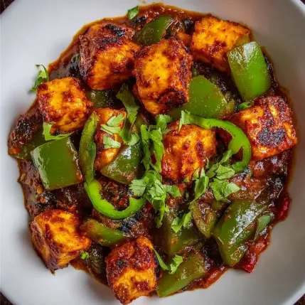 A bowl of food with peppers and onions.