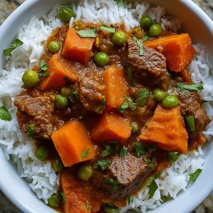 A bowl of rice and meat with peas.