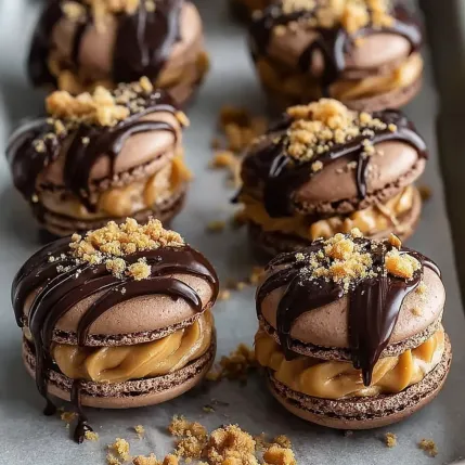 A plate of chocolate and peanut butter filled cookies.