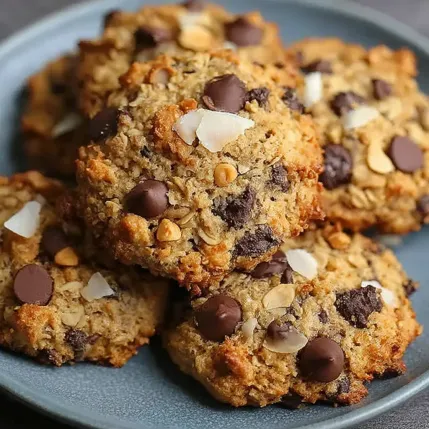 A plate of chocolate chip cookies.