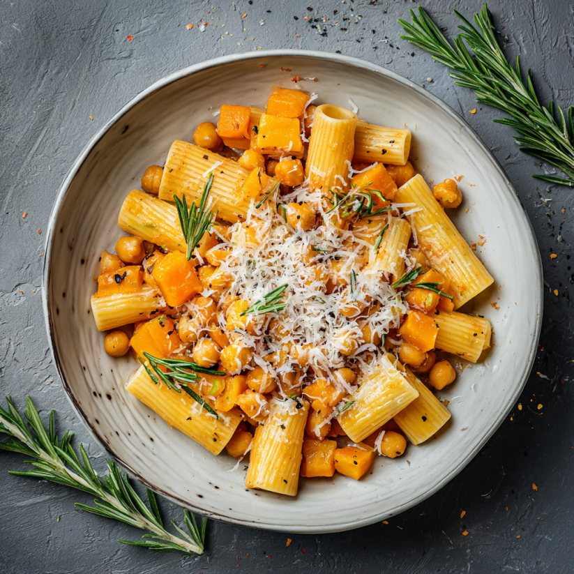 A bowl of pasta e ceci.