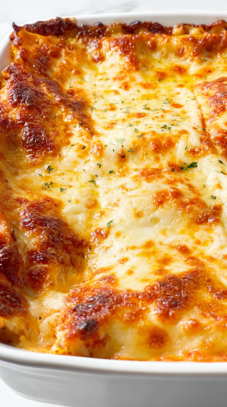 A slice of blackened chicken Alfredo lasagna roll ups.